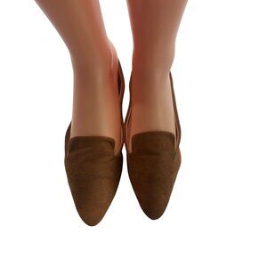 Brown Pointed Toe Slip-On Flats Size 40